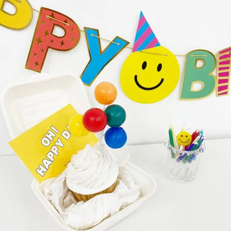 Smiley Garland Happy Birthday Baby Children Cute Decoration