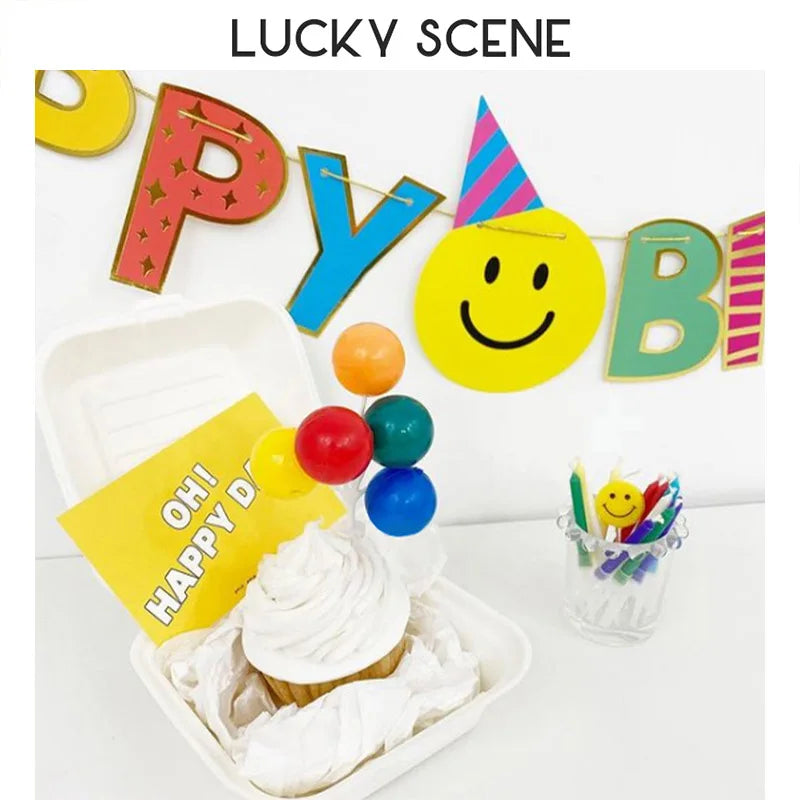 Smiley Garland Happy Birthday Baby Children Cute Decoration