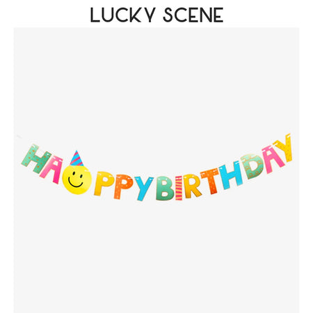 Smiley Garland Happy Birthday Baby Children Cute Decoration A