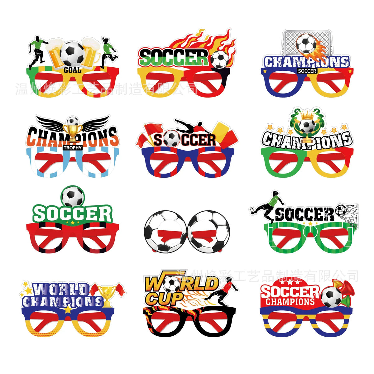 Soccer Football Kids Boy Party Tableware Set Birthday Decor 12pcs Glasses Mask / Other