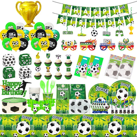 Soccer Football Kids Boy Party Tableware Set Birthday Decor
