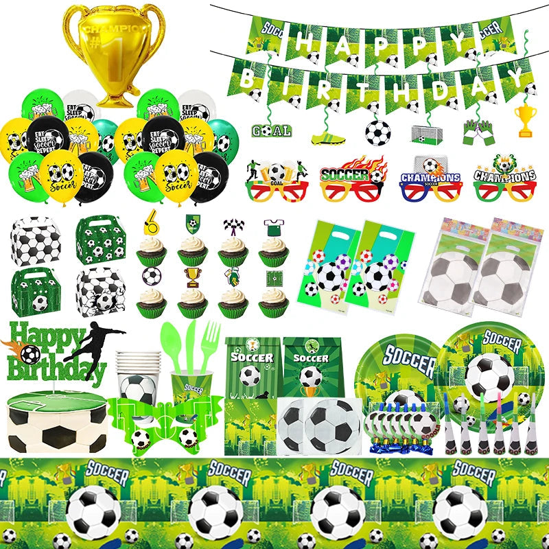 Soccer Football Kids Boy Party Tableware Set Birthday Decor
