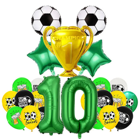 Soccer Football Kids Boy Party Tableware Set Birthday Decor number balloon 10 / Other