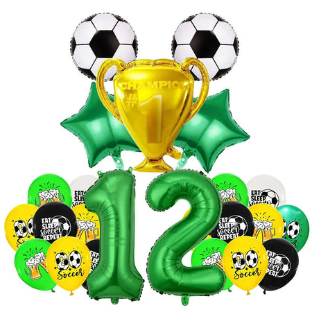 Soccer Football Kids Boy Party Tableware Set Birthday Decor number balloon 12 / Other