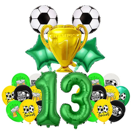Soccer Football Kids Boy Party Tableware Set Birthday Decor number balloon 13 / Other