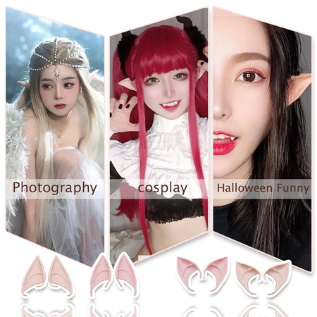 Soft Latex Elf Ears &amp;amp; Vampire Teeth Cosplay Props