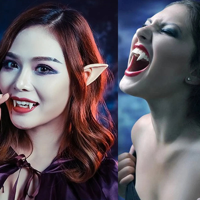 Soft Latex Elf Ears &amp;amp; Vampire Teeth Cosplay Props