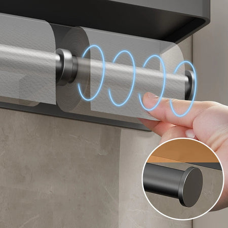 Space Aluminum Toilet Paper Holder Bathroom Wall Mount WC Paper Phone Holder Shelf Towel Roll Shelf Bathroom Accessories