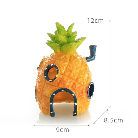 SpongeBob Fish Tank Decoration Anime Fish Tank Decor Figures Ornaments Landscaping Aquarium Accessories Kids Figure Toys Gifts Pineapple House 2