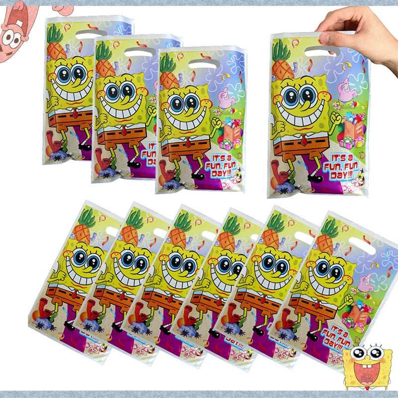 SpongeBob SquarePants Party Decorations Set - Birthday Supplies, Tableware, Balloons Gift bags-10pcs / CHINA
