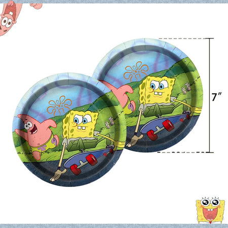 SpongeBob SquarePants Party Decorations Set - Birthday Supplies, Tableware, Balloons Plate-10pcs-7inch / CHINA