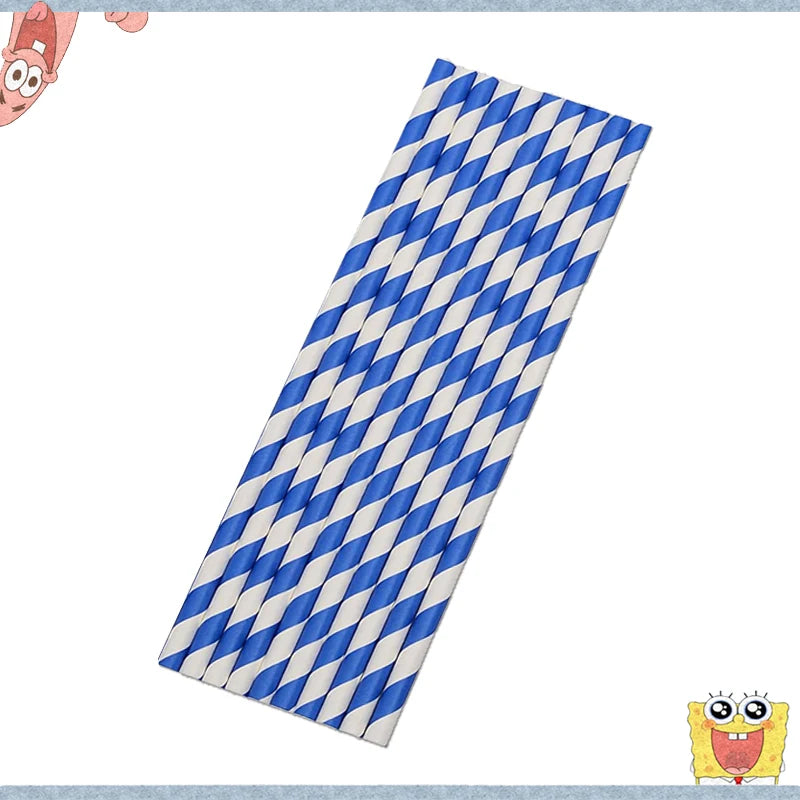 SpongeBob SquarePants Party Decorations Set - Birthday Supplies, Tableware, Balloons Straws-10pcs / CHINA