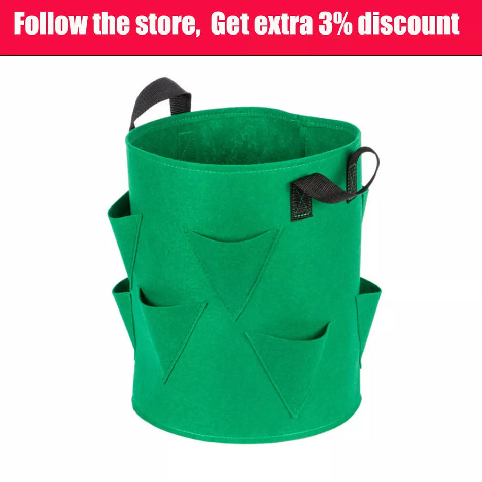 Spring Strawberry Growing Bag Vegetable Planting Bag Grow Pot Plant 5/7/10Gal Grow Bag Garden Terrace Multi-mouth Container Bags