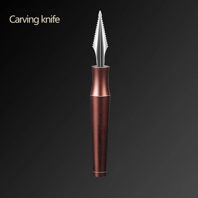 Stainless Steel Fruit Platter Ball Digger Corrugated Carving Knife Watermelon Ball Digger Spoon Fruit Carving ice cream scoop Carving knife