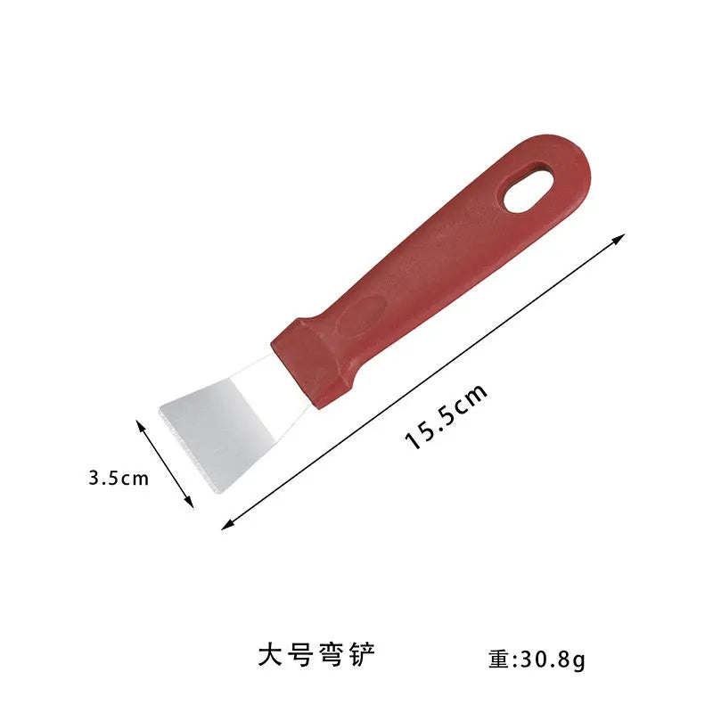 Stainless Steel Ice Remover Tool Kitchen Clean Gadget Portable Useful Fridge Tools Defrosting Shovel Freezer Ice Scraper Shovel L-red