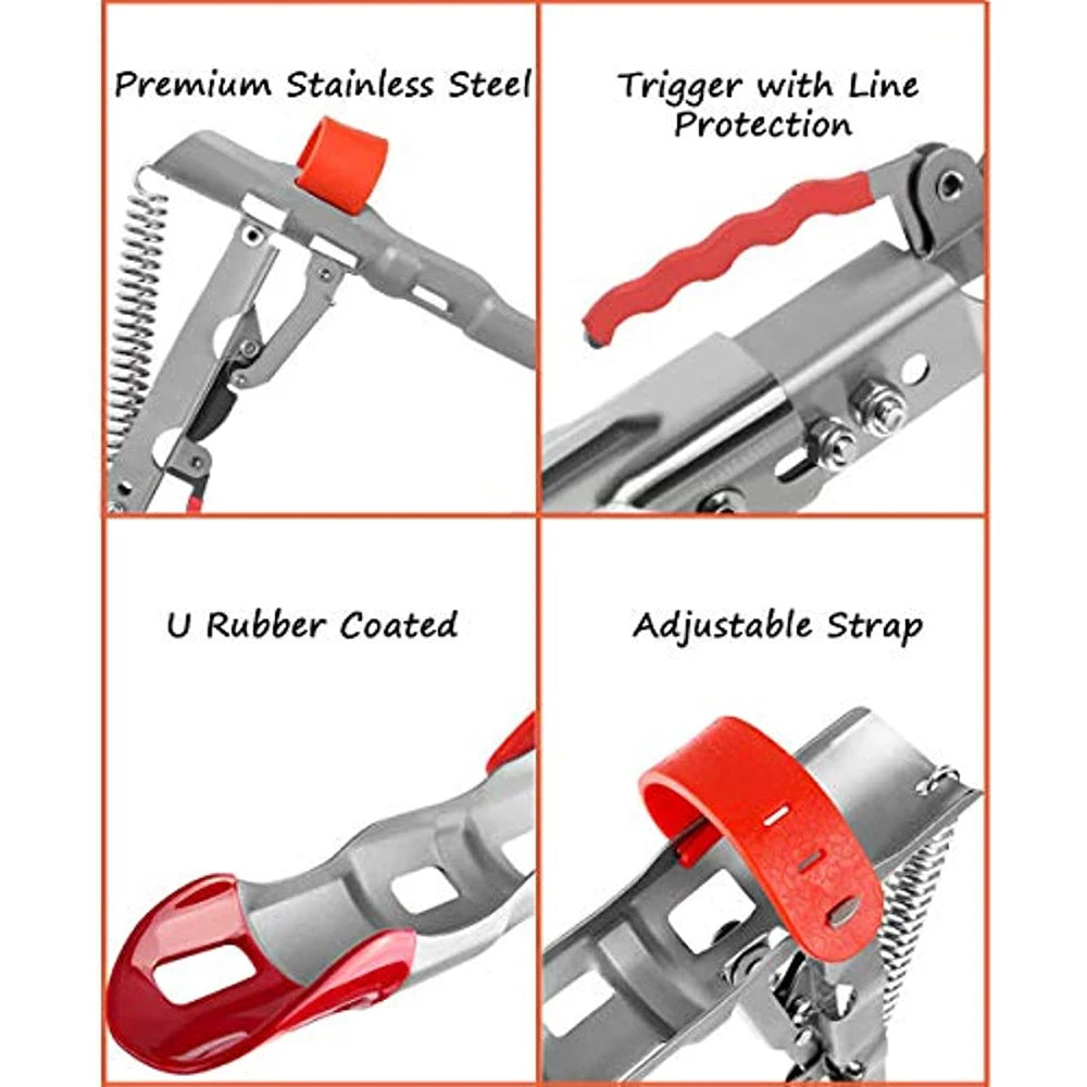 Stainless Steel Rod Stand, Automatic High Sensitivity Spring Fishing Rod Holder Adjustable Double Springs Accessories Bracket