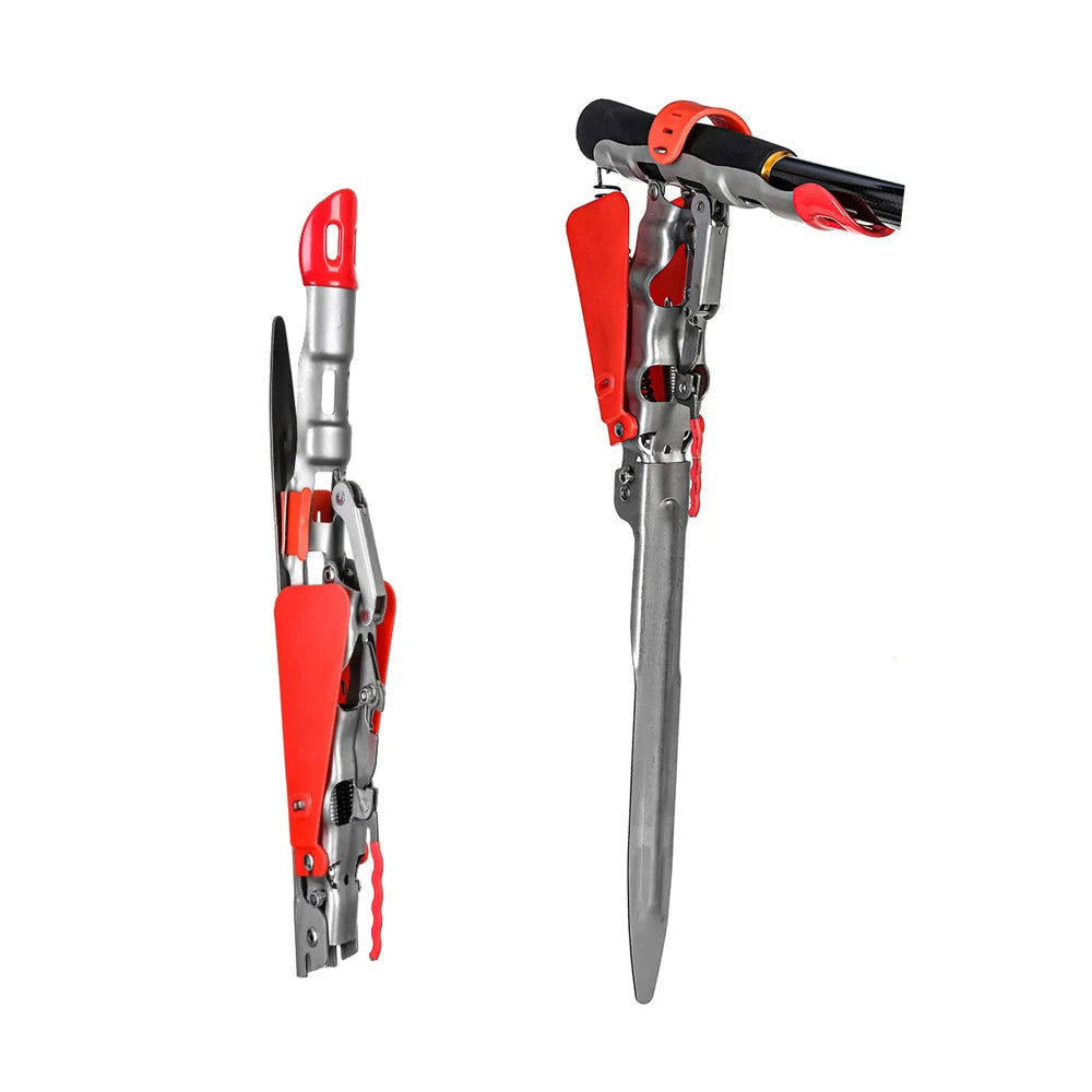 Stainless Steel Rod Stand, Automatic High Sensitivity Spring Fishing Rod Holder Adjustable Double Springs Accessories Bracket C UPER 2 springs