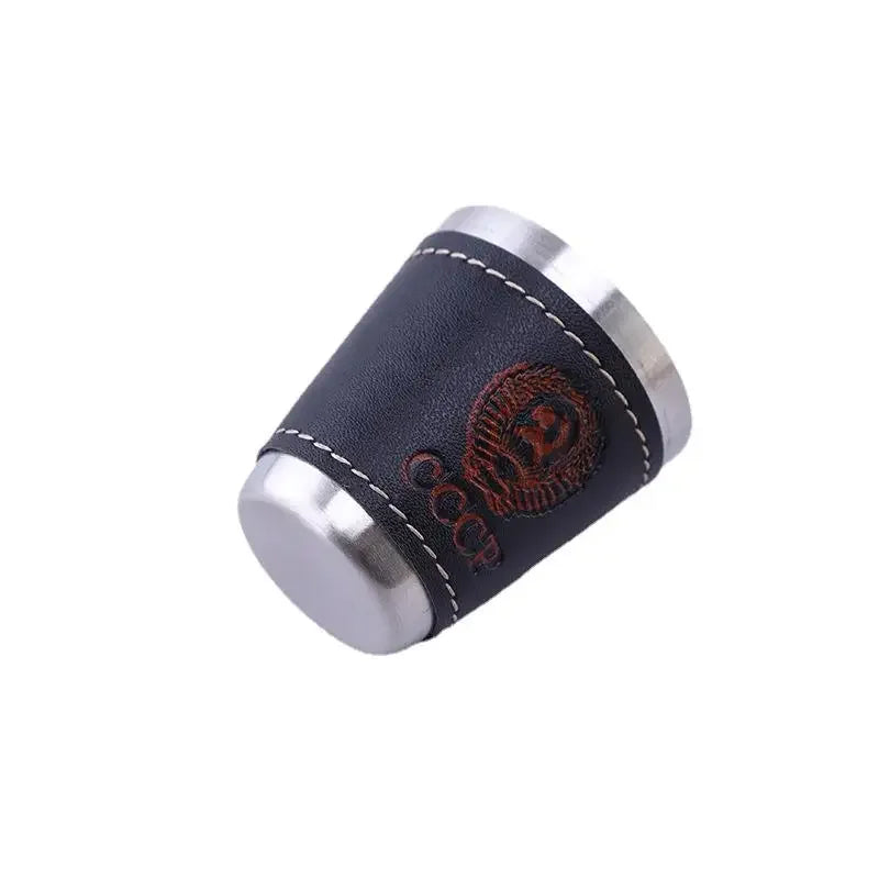 Stainless Steel Travel Cups Set with PU Leather - 4pcs Outdoor Camping Tableware