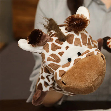 Stuffed Plush Animals Toys Hand Finger Story Puppet Kawaii Dolls Educational Baby Toys Lion Elephant Bunny Monkey Children GIft Giraffe / 25-27cm