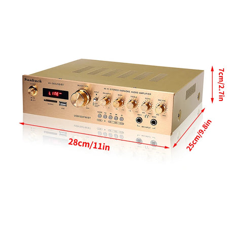 Sunbuck Bluetooth HiFi 5CH Power Audio Amplifier with FM Karaoke Cinema