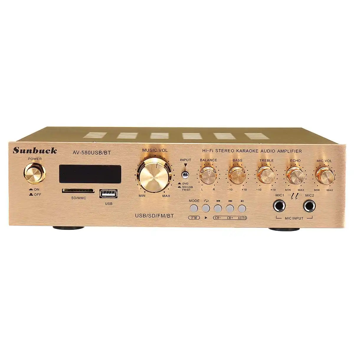 Sunbuck Bluetooth HiFi 5CH Power Audio Amplifier with FM Karaoke Cinema