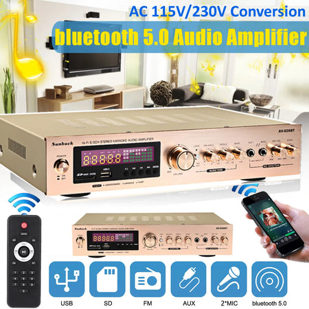 Sunbuck Bluetooth HiFi 5CH Power Audio Amplifier with FM Karaoke Cinema 608BT / Russian Federation