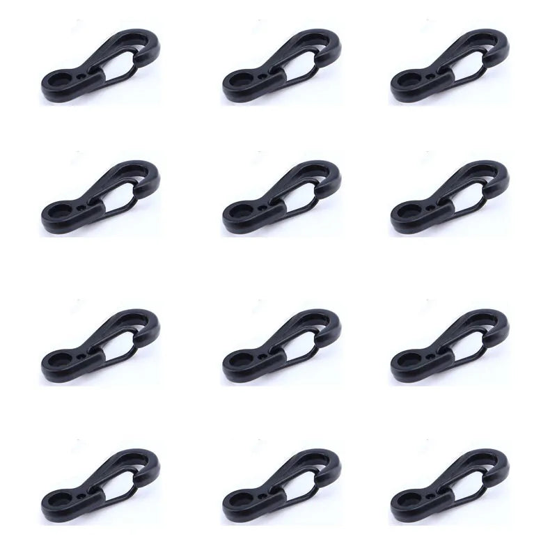 Survival Gear Mini Carabiners - Set of 12 12Pcs Black