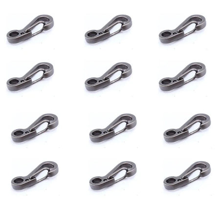 Survival Gear Mini Carabiners - Set of 12 12Pcs Gray