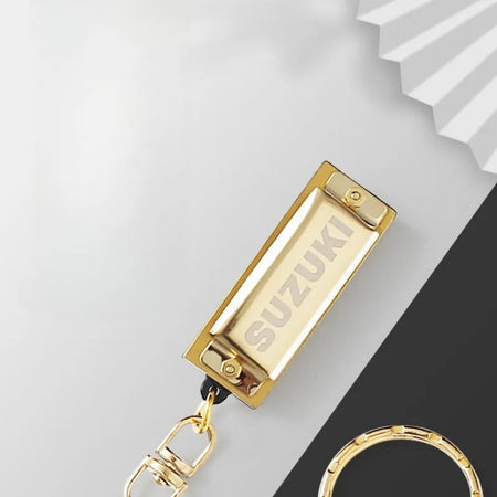 Suzuki Harmonica Mini 5 Holes 10 Tone Harmonica Keychain Key of C Golden Woodwind Instruments Gift