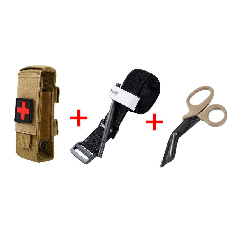 Tactical Cat First Aid Kit Medical Tourniquet Scissors Molle Storage Trauma Bracket Set Military Survival Tool  Accessories Gear