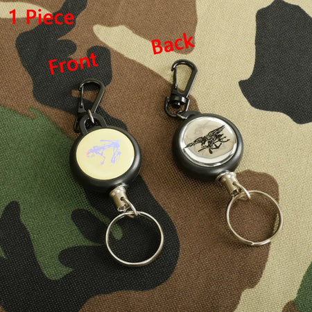Tactical Retractable Keychain Multitool Carabiner Portable Key Holder Badge Reel Heavy Duty Reel With Steel Cable Rope Burglar Type 4