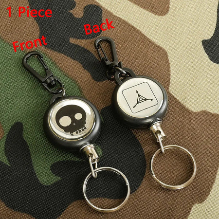 Tactical Retractable Keychain Multitool Carabiner Portable Key Holder Badge Reel Heavy Duty Reel With Steel Cable Rope Burglar Type 5