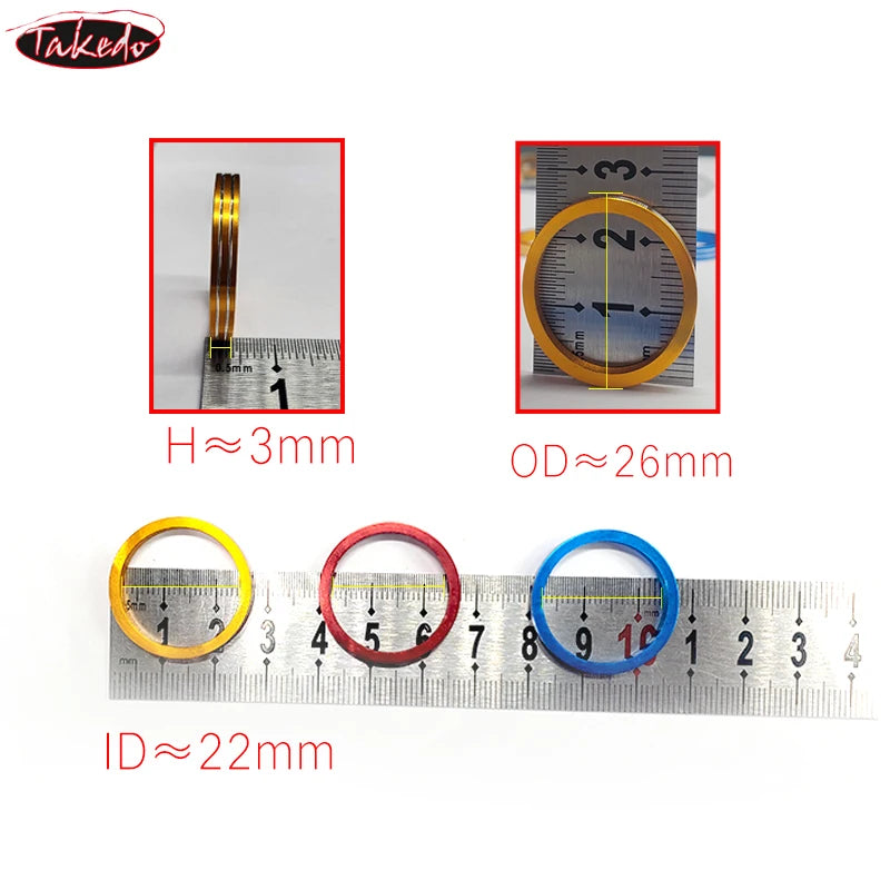 TAKEDO 27# OD 26MM ID 22MM Decorative Butt End Aluminium Ring For Butt Carp Rod Building Component Repair DIY Rod Accessory