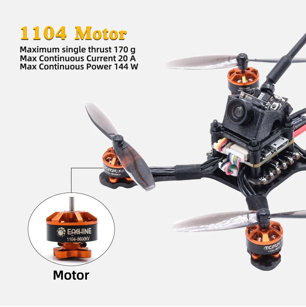TCMMRC newbie rainbow 1104 motor 8600kv Carbon fiber high-thrust racing drone 720TVL Camera fpv drone 2.5 Inch Fpv Racing Drone