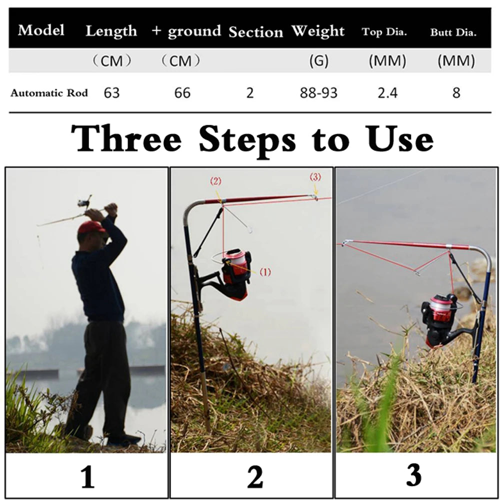 Telescope Fishing Rod Set with Reel - 63cm High Quality Stainless Steel Hardware