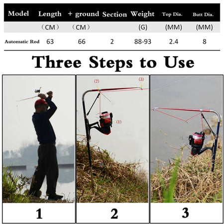 Telescope Fishing Rod Set with Reel - 63cm High Quality Stainless Steel Hardware