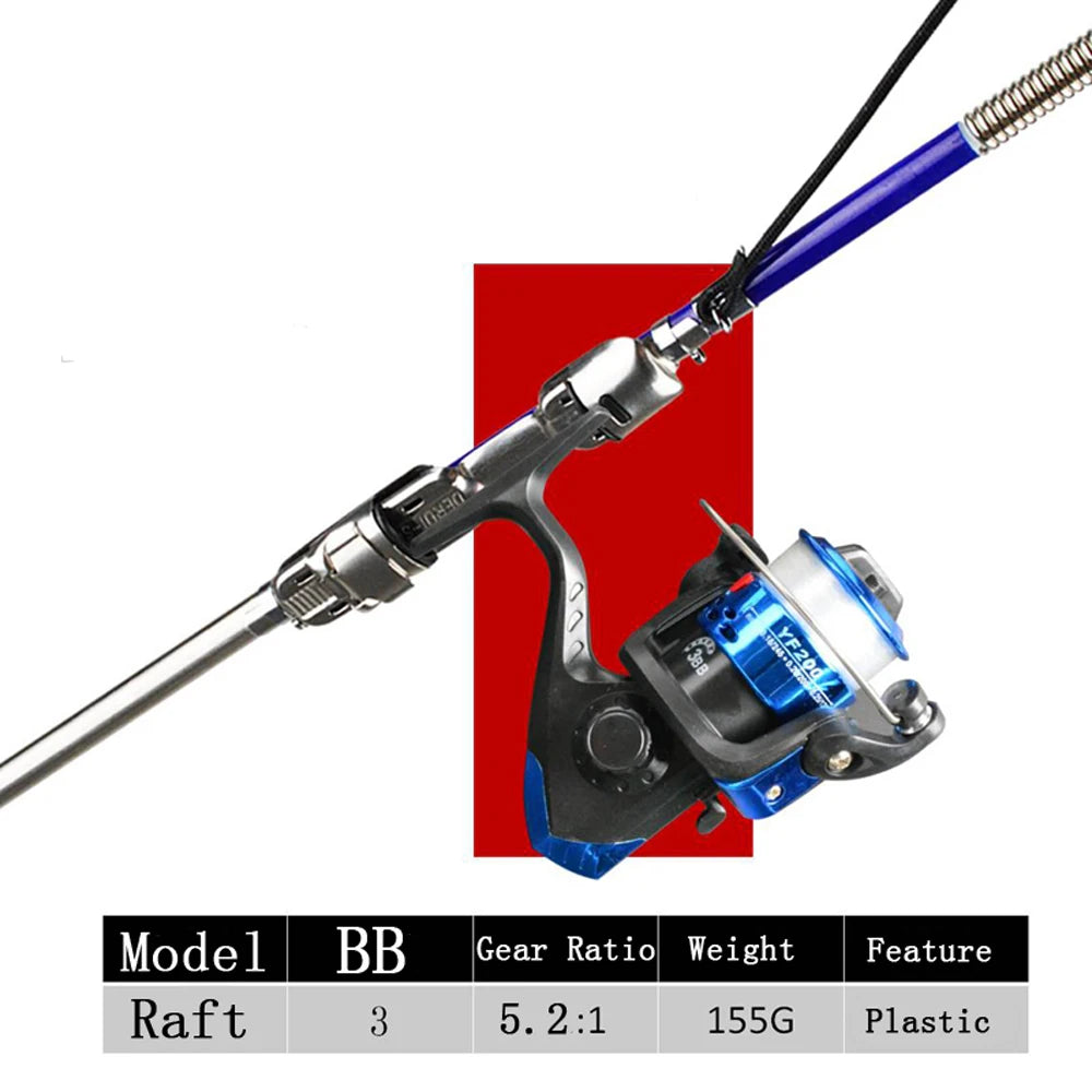 Telescope Fishing Rod Set with Reel - 63cm High Quality Stainless Steel Hardware  Rod and PP reel