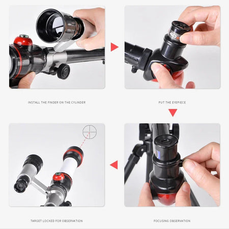 Telescope with High Magnification for Professional Use Space Astronomical Children Sky Watcher Monocular Long Reach Refractor