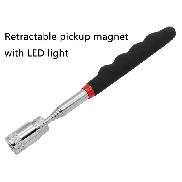 Telescopic Adjustable Magnetic Pick-Up Tools Magnetic Telescopic Magnet Grip Long Pen Telescopic Magnet Stick with LED Light Pickup With LED