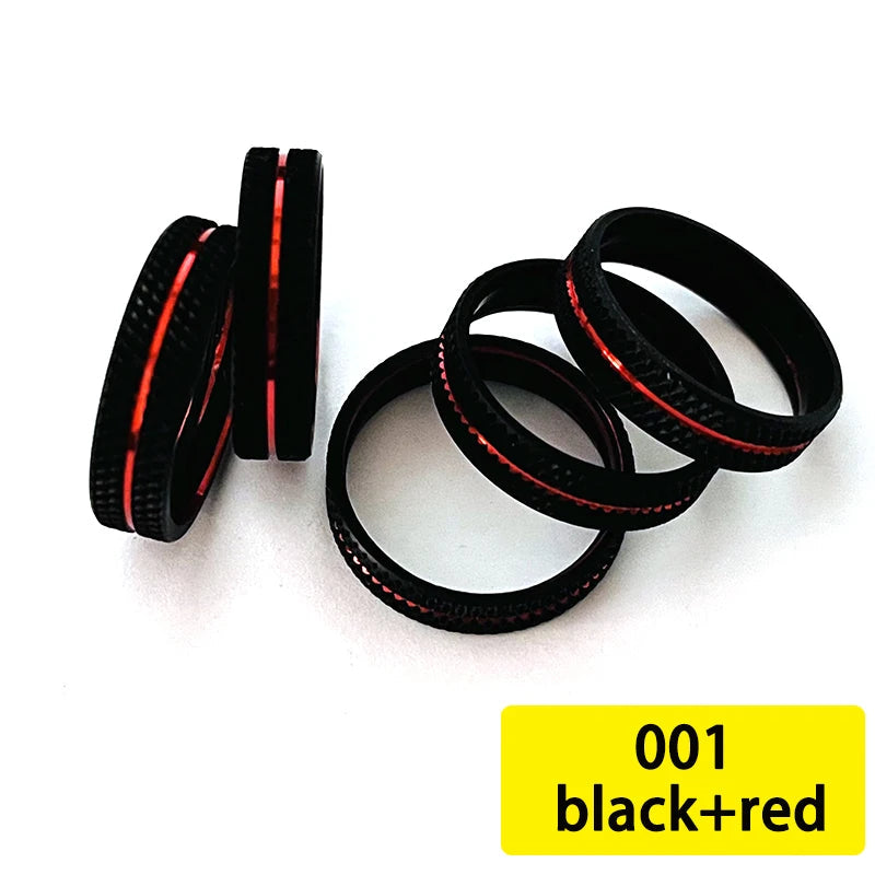 TN81 Reel Seat Ring DIY Repair Aluminum trim ring 5pcs Nut Trim Ring Fishing Rod Winding Check Component Rod Building Accessory 001 black   red