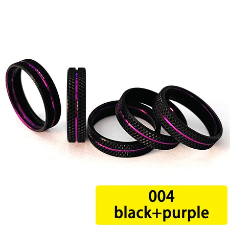 TN81 Reel Seat Ring DIY Repair Aluminum trim ring 5pcs Nut Trim Ring Fishing Rod Winding Check Component Rod Building Accessory 004 black  purple