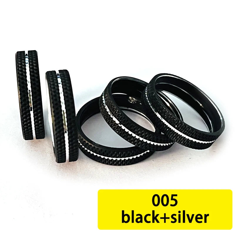 TN81 Reel Seat Ring DIY Repair Aluminum trim ring 5pcs Nut Trim Ring Fishing Rod Winding Check Component Rod Building Accessory 005 black  silver