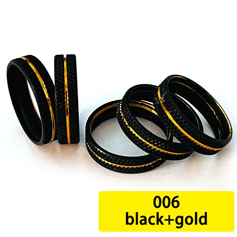 TN81 Reel Seat Ring DIY Repair Aluminum trim ring 5pcs Nut Trim Ring Fishing Rod Winding Check Component Rod Building Accessory 006 black   gold