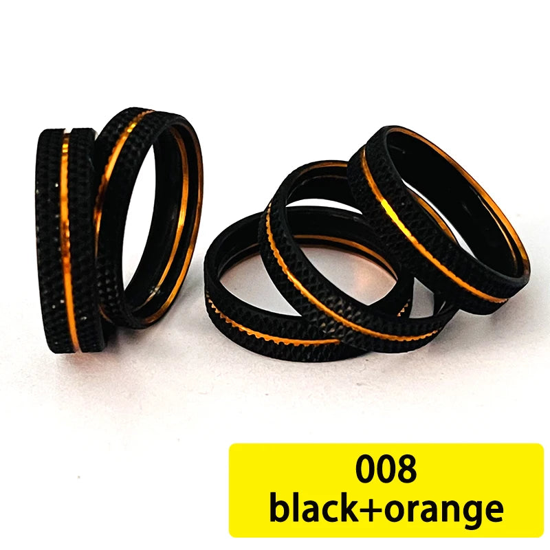 TN81 Reel Seat Ring DIY Repair Aluminum trim ring 5pcs Nut Trim Ring Fishing Rod Winding Check Component Rod Building Accessory 008 black   orange