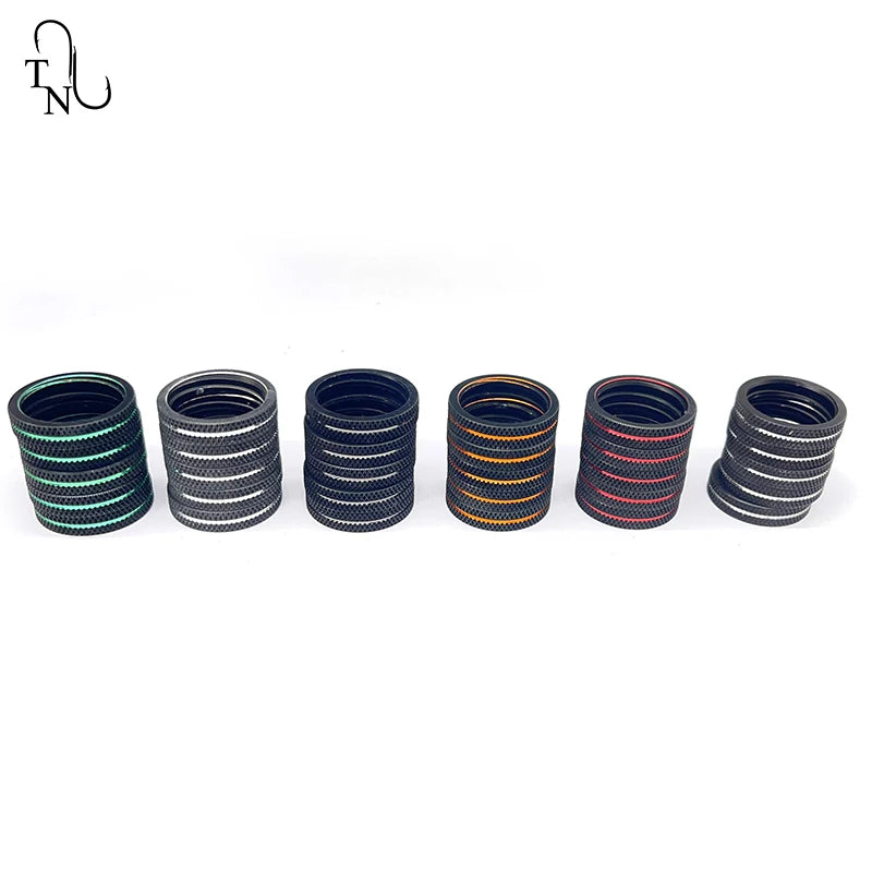 TN81 Reel Seat Ring DIY Repair Aluminum trim ring 5pcs Nut Trim Ring Fishing Rod Winding Check Component Rod Building Accessory