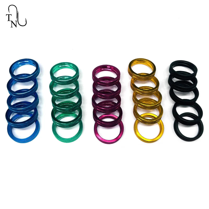 TN81 Reel Seat Ring DIY Repair Aluminum trim ring 5pcs Nut Trim Ring Fishing Rod Winding Check Component Rod Building Accessory