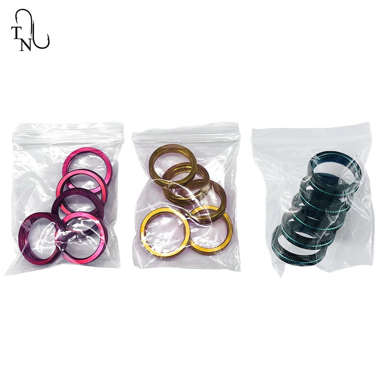 TN81 Reel Seat Ring DIY Repair Aluminum trim ring 5pcs Nut Trim Ring Fishing Rod Winding Check Component Rod Building Accessory
