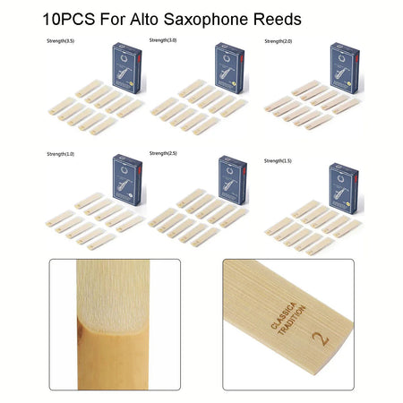 TOOPRE Premium Alto Saxophone Reeds: Strengths 1.0-3.5, Excellent Response, Resistant to Deformation