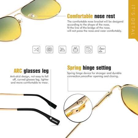 Top Brand Pilot Photochromic Sunglasses-Men/Women Polarized UV400 Driving Glasses