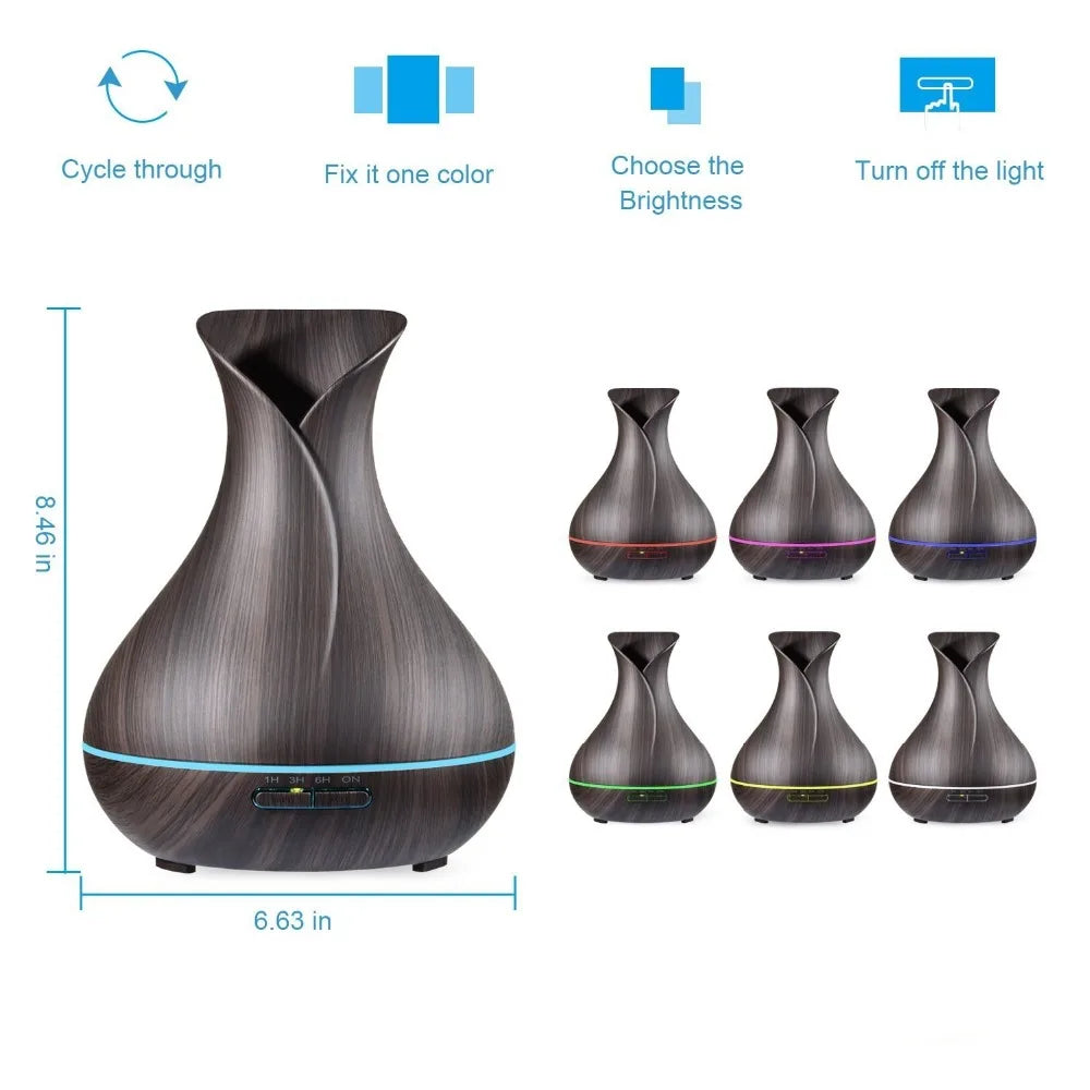 Tranquil Mist Maker 500ML Ultrasonic Air Humidifier with LED Lights